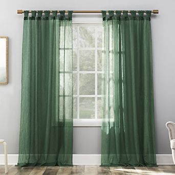 No. 918 Krista Holiday Twist Tab Sheer 1 Window Curtain Panel