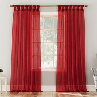 No. 918 Krista Holiday Twist Tab Sheer 1 Window Curtain Panel