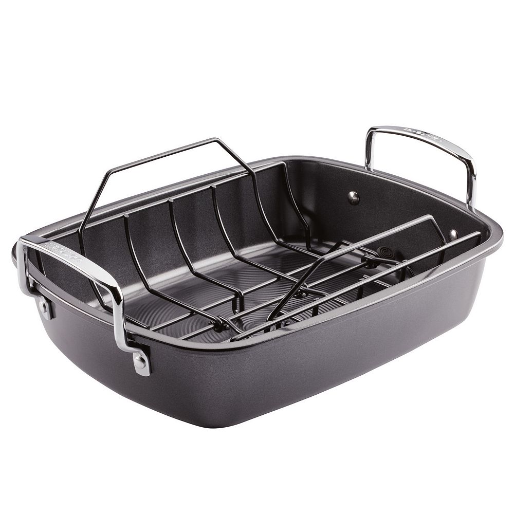 Circulon® Ultra-Lasting Nonstick 13" x 17" Roasting Pan with Easy Serve Rack