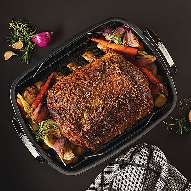 Circulon® Ultra-Lasting Nonstick 13" x 17" Roasting Pan with Easy Serve Rack