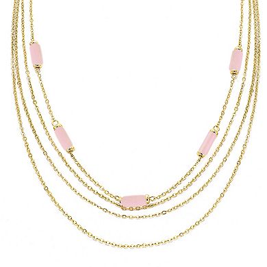 PANNEE BY PANACEA Simulated Crystal Multi-Strand Layered Station Necklace