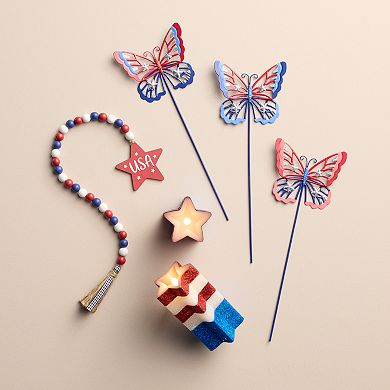 Celebrate Together Americana Mini Butterfly Garden Stake 3-piece Set