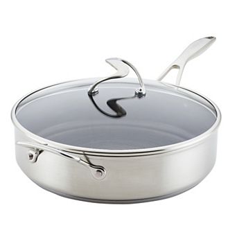 Circulon® Stainless Steel 5-qt Induction Sauté Pan with Lid and SteelShield Hybrid Stainless and Nonstick Technology