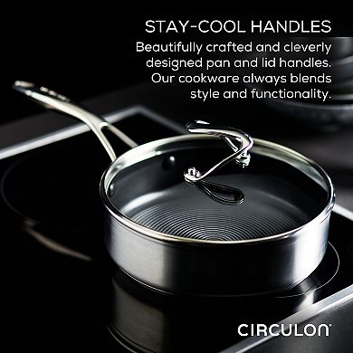 Circulon® Stainless Steel 5-Quart Induction Sauté Pan with Lid and SteelShield Hybrid Stainless and Nonstick Technology