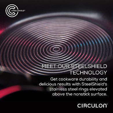 Circulon® Stainless Steel 5-Quart Induction Sauté Pan with Lid and SteelShield Hybrid Stainless and Nonstick Technology