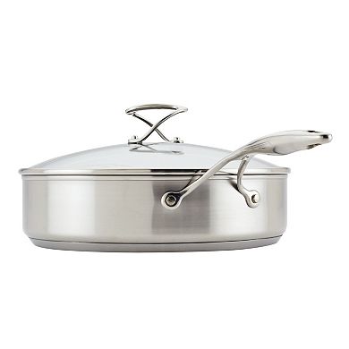 Circulon® Stainless Steel 5-Quart Induction Sauté Pan with Lid and SteelShield Hybrid Stainless and Nonstick Technology