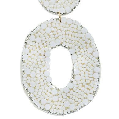 PANNEE BY PANACEA Gold Tone Seed Bead Open Oval Drop Earrings