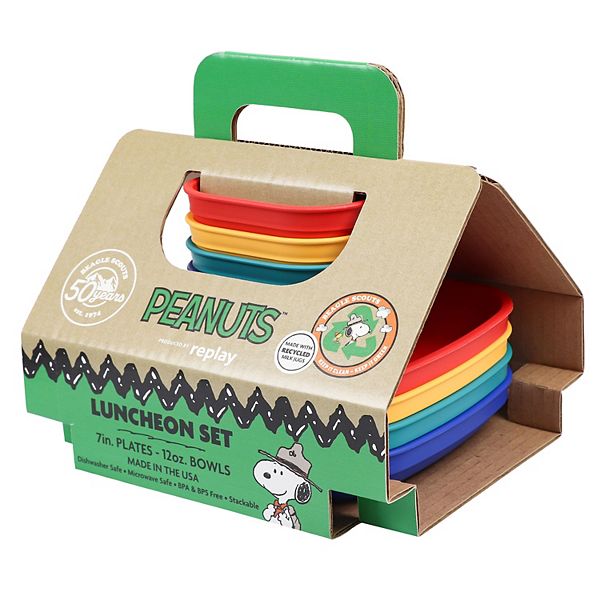 Re-Play Peanuts Beagle Scout Collection Camp Snoopy 8-Piece Luncheon Set