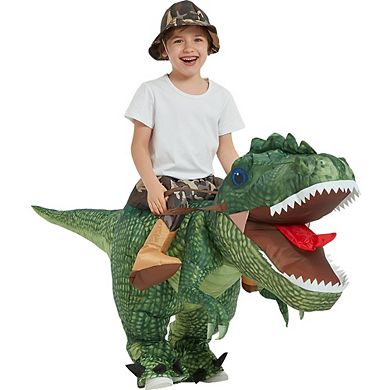 Inflatable Dinosaur Costume Riding T Rex Air Blow up Funny Party Halloween Costume for Kids