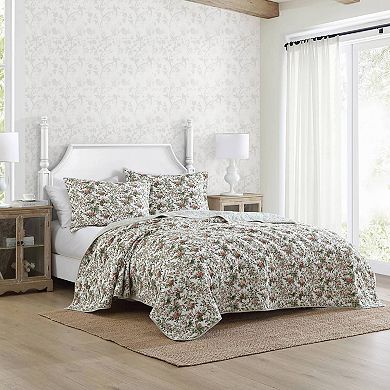 Laura Ashley Bramble Floral Quilt Set