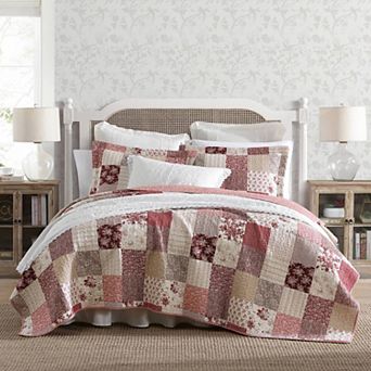 Laura Ashley Celina Patchwork Medium Weight Quilt Set