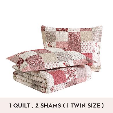 Laura Ashley Celina Patchwork Medium Weight Quilt Set