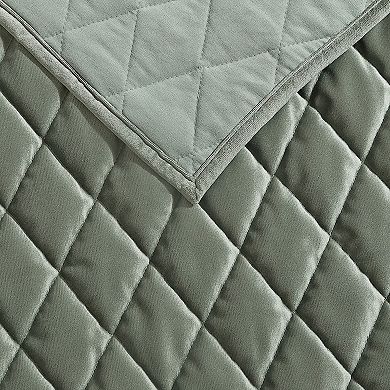 Laura Ashley Solid Diamond Stitch Quilt Set with Shams