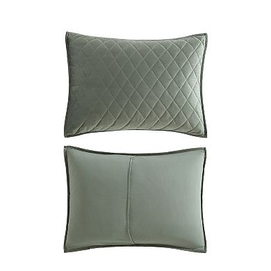 Laura Ashley Solid Diamond Stitch Quilt Set with Shams
