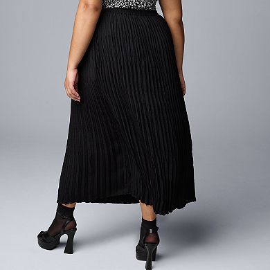Plus Size Simply Vera Vera Wang Crinkle Maxi Skirt