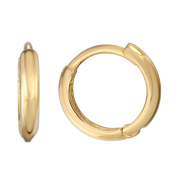 Forever 14K Gold 11mm Polished Huggie Hoop Earrings