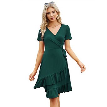 Women's Long Frill Sleeve Stand Collar Shirts Ruffle Solid Color Elegant Office Workwear Blouse