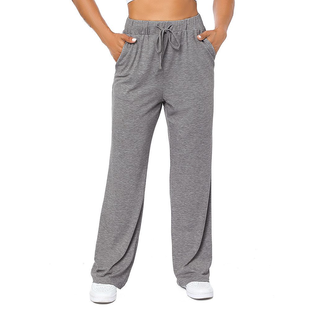 Womens Wide Leg Pants Drawstring Workout Sweat Pants High Waist Pajama