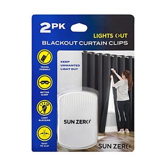 Sun Zero Lights Out Blackout Curtain Clips 2 pc Set