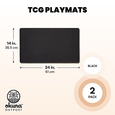 Black Card Game Mats, Tcg Playmat (24 X 14 In, 2 Pack)