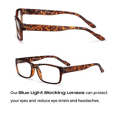 Blue Light Blocking Reading Glasses (Tortoise, 350 Magnification) Computer