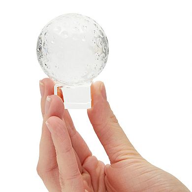 Crystal Golf Ball Trophy with Base and Gift Box for Sports Tournament, 2 x 3 In