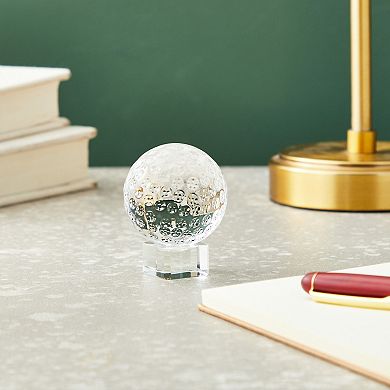 Crystal Golf Ball Trophy with Base and Gift Box for Sports Tournament, 2 x 3 In