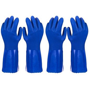 2 Pairs Heavy Duty Rubber Cleaning Gloves for Kitchen, Reusable, Large
