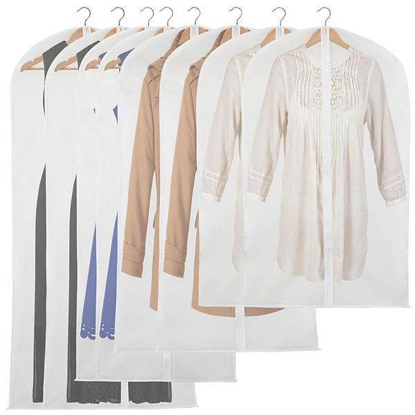 Clear Hanging Garment Bag Covers, Zippered Closet Bags for Clothes (4