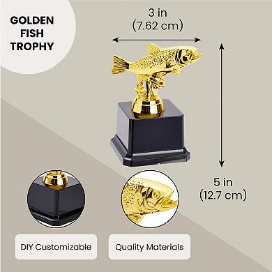 Small Golden Fishing Trophy Award For Competitions And Fish Derbies, 3x5 In
