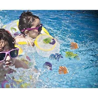 13 Pieces Set Underwater Pool Diving Toys Catch Fish Games w/ Net for Kids Party
