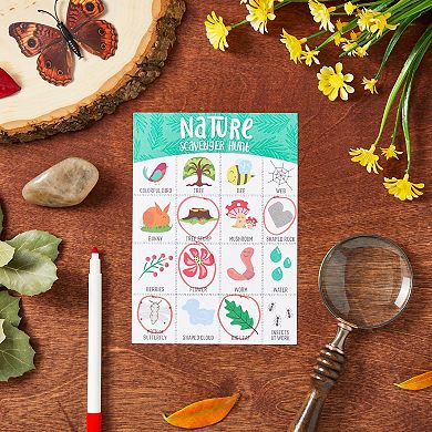 50 Pack Find And Seek Nature Scavenger Hunt Cards, Outdoor Games For Kids