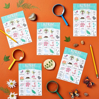 50 Pack Find And Seek Nature Scavenger Hunt Cards, Outdoor Games For Kids