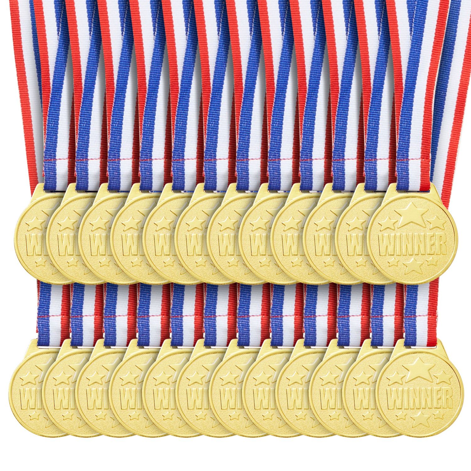 Medals For Awards Plastic Medals, 30 Pcs Gold Winner Award Medals With Ribbon Necklaces Contest Winner Prizes For Sports, Games Competition, Talent Show, Spelling Bee, Gymnastic, Birthday Party Favors Or Decor Playseat