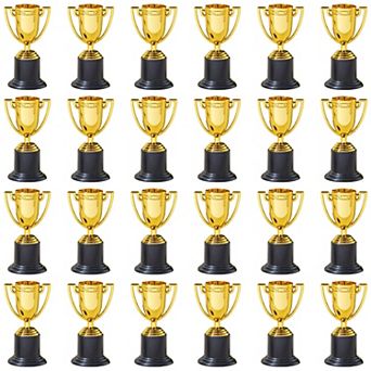 24 Pack Mini Trophies, Gold Award Trophies for All Ages, Competitions, 4 in