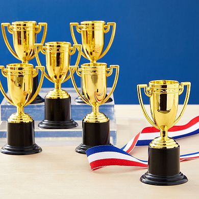 24 Pack Mini Trophies, Gold Award Trophies for All Ages, Competitions, 4 In