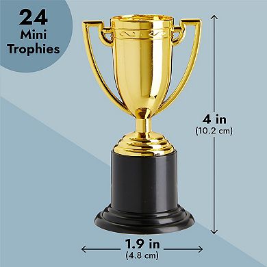 24 Pack Mini Trophies, Gold Award Trophies for All Ages, Competitions, 4 In