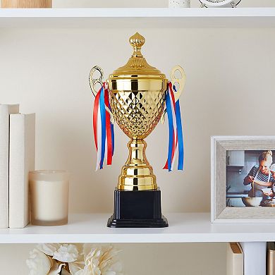 Large Gold Trophy Cup For Sports Competitions And Tournaments, 15.2 X7.5 X 4.75"