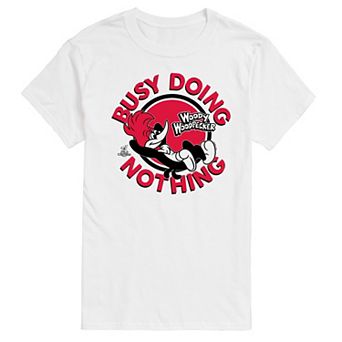Men's Woody Woodpecker Busy Doing Nothing Graphic Tee
