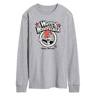 Men's Woody Woodpecker Yesiree That's Me Long Sleeve Graphic Tee
