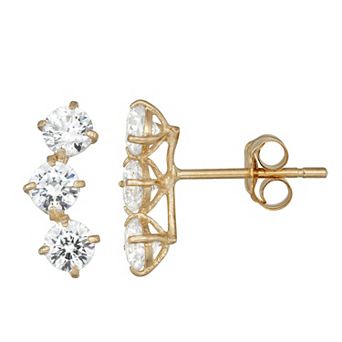 Taylor Grace 10k Gold Cubic Zirconia Crawler Stud Earrings