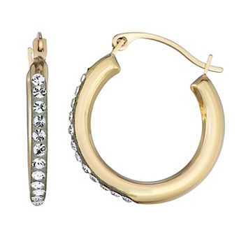 Taylor Grace 10k Gold Crystal Hoop Earrings