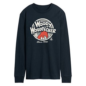 Men's Woody Woodpecker Vintage Logo Long Sleeve Graphic Tee