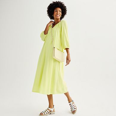 Women's Sonoma Goods For Life® Linen-Blend Midi Dress