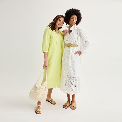 Women's Sonoma Goods For Life® Linen-Blend Midi Dress