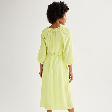 Women's Sonoma Goods For Life® Linen-Blend Midi Dress