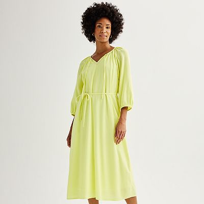 knee length dresses for ladies Talia Sage Linen Maxi Dress