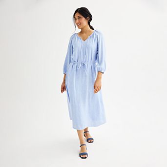 Women's Sonoma Goods For Life® Linen-Blend Midi Dress
