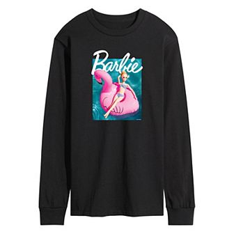 Men's Barbie® Pool Flamingo Long Sleeve Graphic Tee