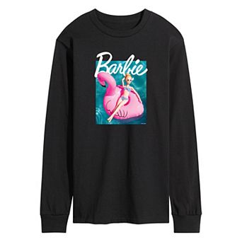 Men's Barbie® Pool Flamingo Long Sleeve Graphic Tee